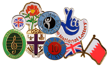 Collection of custom designed highest quality lapel and pin badges.