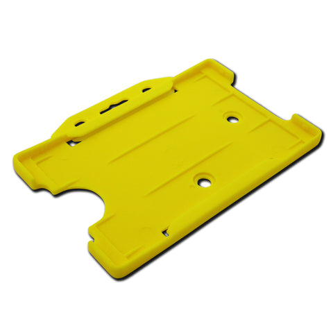 Yellow open faced rigid card holder - landscape