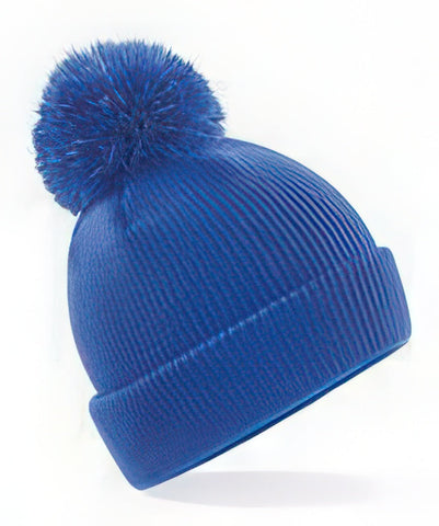 Junior Reflective Bobble Beanie - Customisable Bright Royal BRY)
