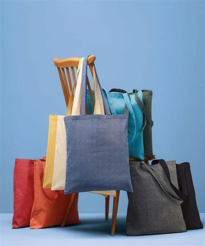 Recycled Cotton Long Handled Shopper Bag- Customisable Amber Marl (AM)