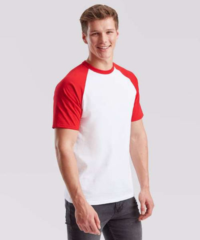 Fruit of the Loom Contrast Short Sleeve Baseball Shirt (SS31) - Customisable