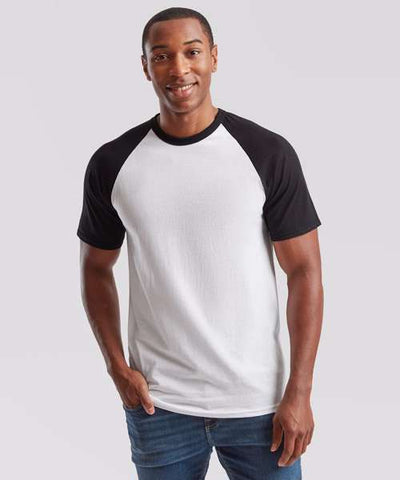 Fruit of the Loom Contrast Short Sleeve Baseball Shirt (SS31) - Customisable