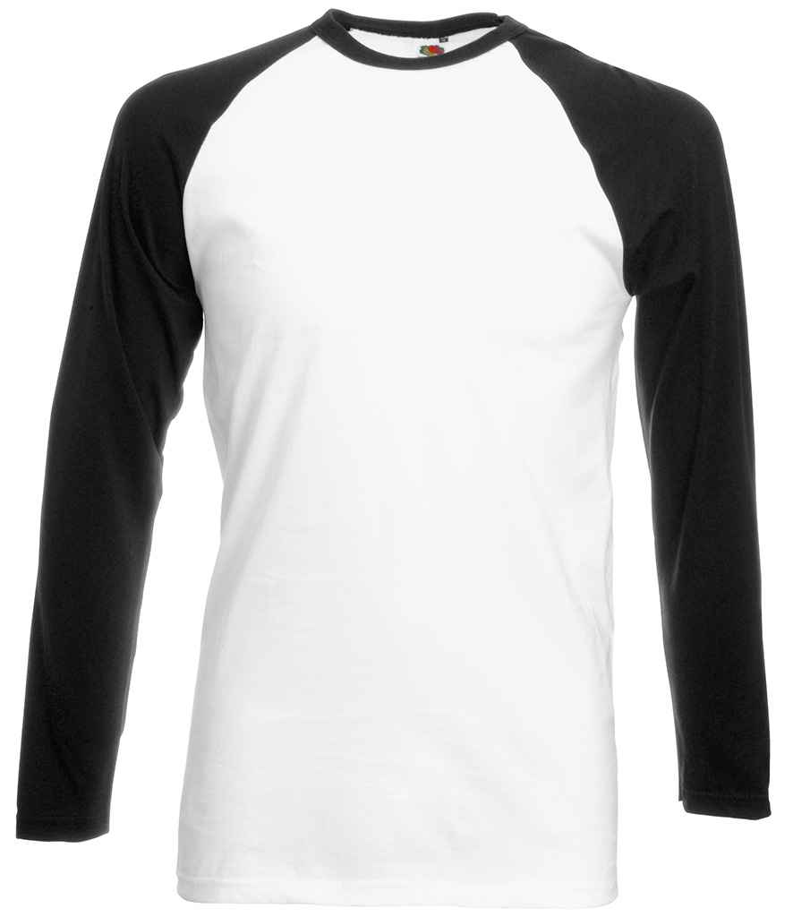 Fruit of the Loom Contrast Long Sleeve Baseball T-Shirt (SS32) (SS028) - Customisable