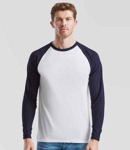 Fruit of the Loom Contrast Long Sleeve Baseball T-Shirt (SS32) (SS028) - Customisable