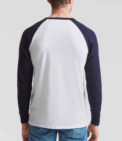 Fruit of the Loom Contrast Long Sleeve Baseball T-Shirt (SS32) (SS028) - Customisable