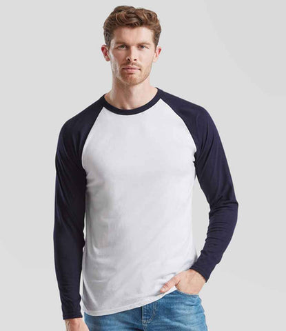 Fruit of the Loom Contrast Long Sleeve Baseball T-Shirt (SS32) (SS028) - Customisable