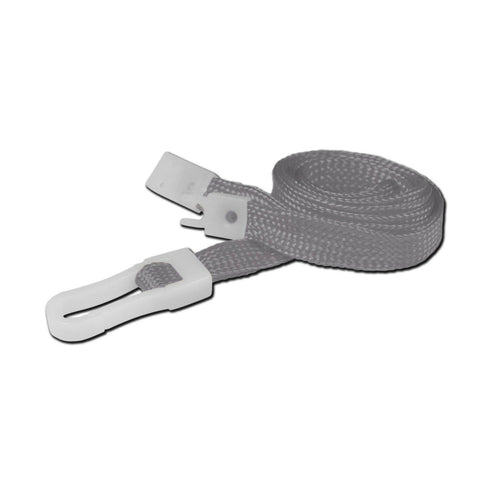 10mm breakaway lanyard, Grey with Plastic Slide Hook
