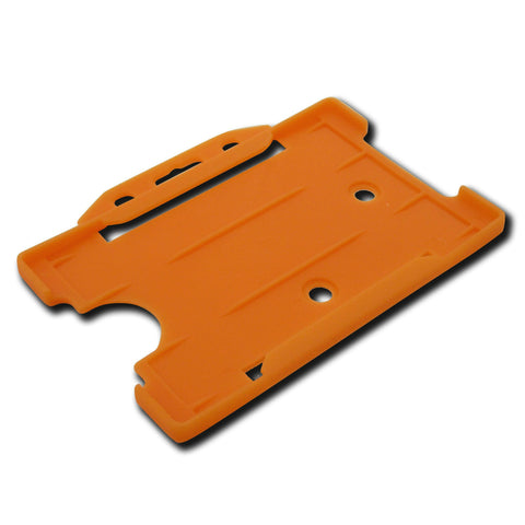 Orange open faced rigid card holder - landscape