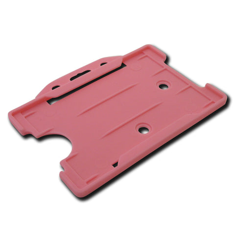 Pink open faced rigid card holder - landscape