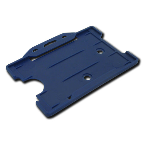 Mid Blue open faced rigid card holder - landscape