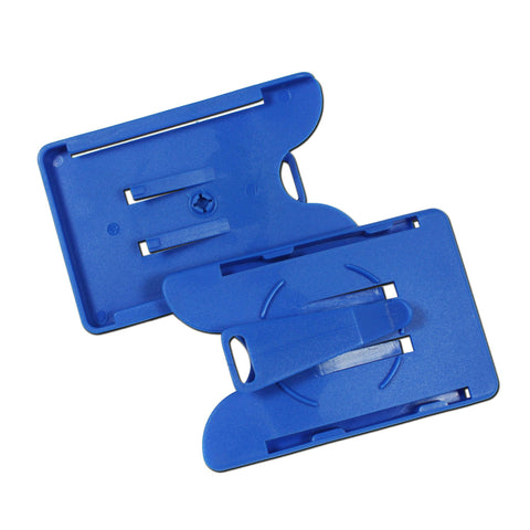 Rigid Card Holder Open Face and Rotating Clip - 100 Pack